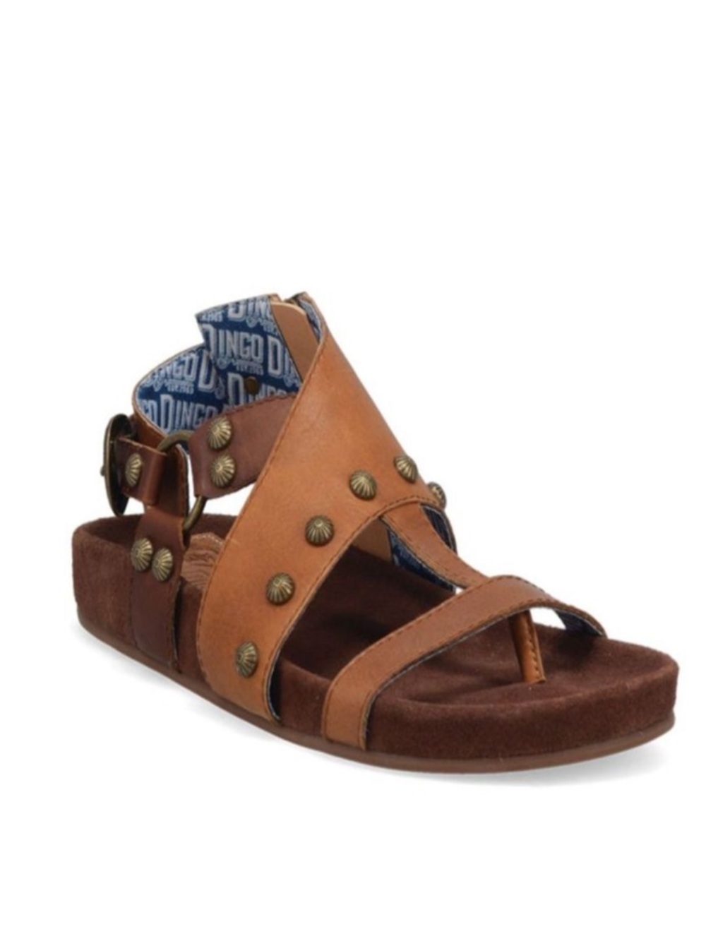 Dingo Sage Brush Leather Studded Thing Sandals Size 7